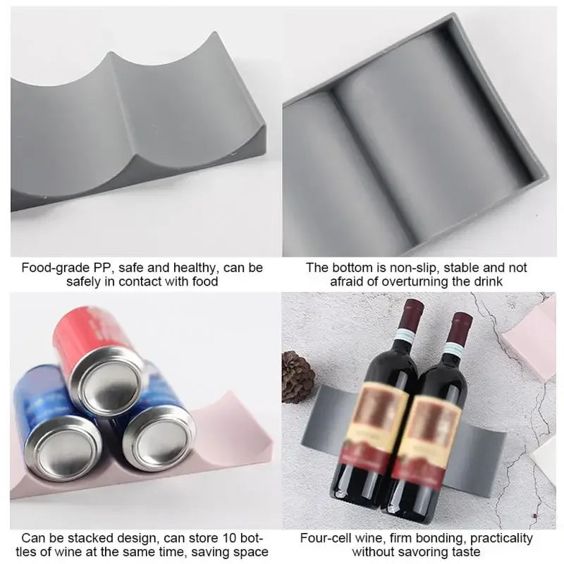 1pc Stackable Wine Rack Bottle Holder Countertop Organizer