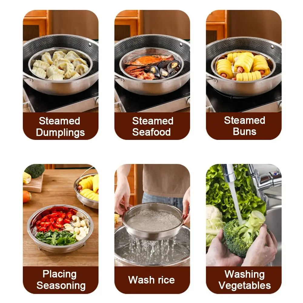 Stainless Steel Food Steamer Basket Pressure Cooker Steamer