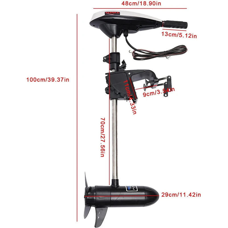 Thrust 45/55/65lbs 12v Electric Motor Outboard Engine Brush