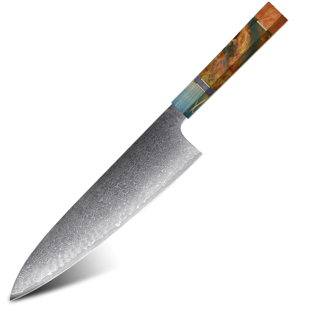 Amber Knife Vg10 Damascus Steel Chef Knife Professional