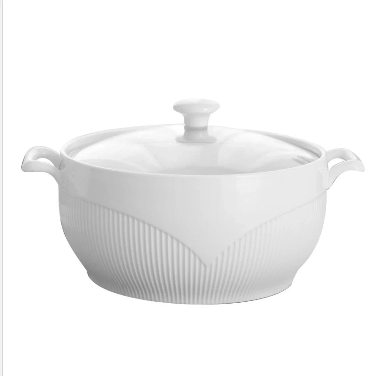 Ceramic Soup Pot White Round Nordic Phnom Penh