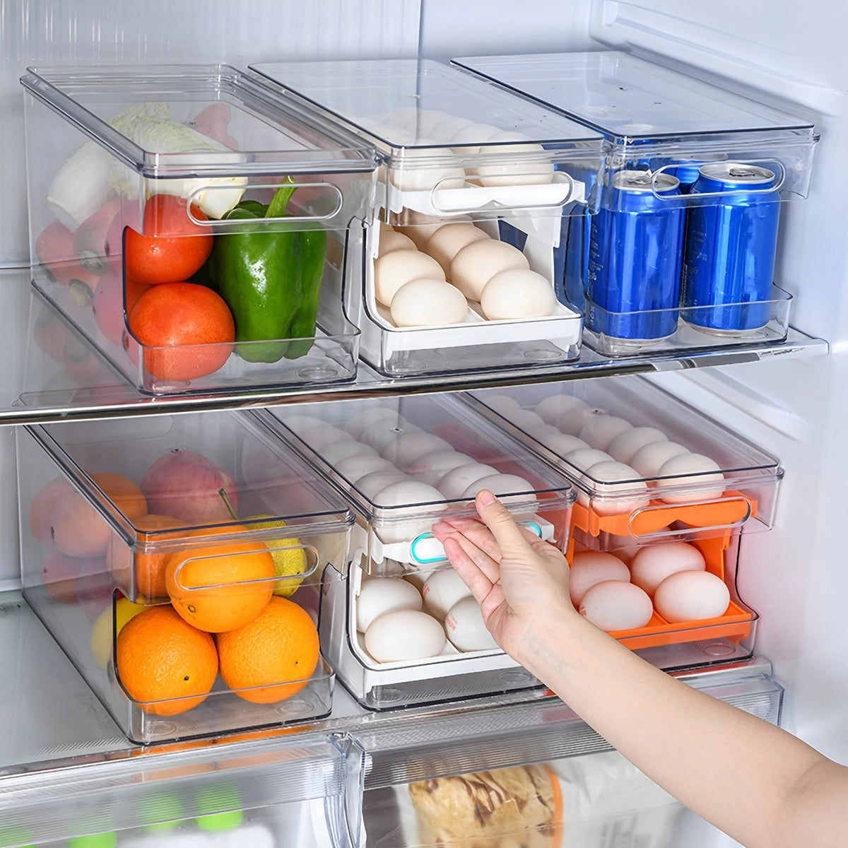 Auto Rolling Egg Holder Refrigerator 2-Layer 24 Egg