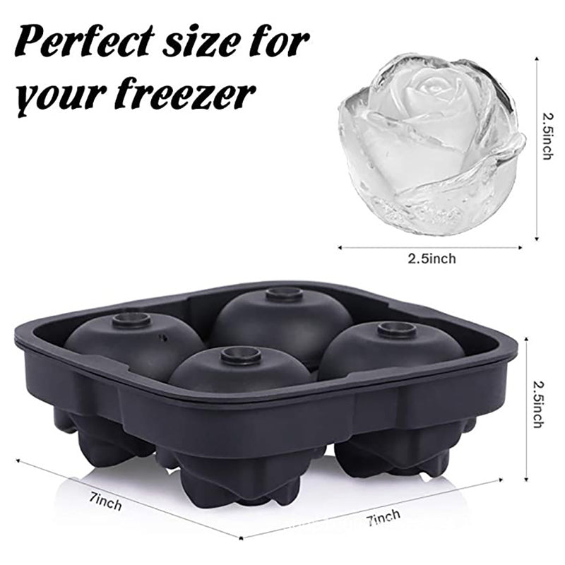 3d Ice Cube Tray Silicone Rose Shape Ice