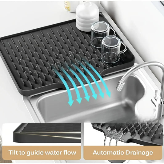 Silicone Drain Mat Built-In Drainage Design Easy To