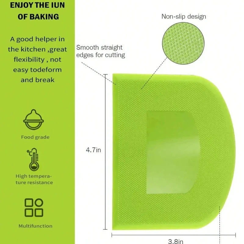 2pcs Dough Scraper Bowl Food-Safe Plastic Dough Cutter