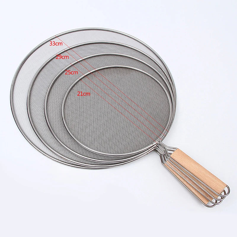 Stainless Splatter Screen Mesh Pot Cover Silver Oil