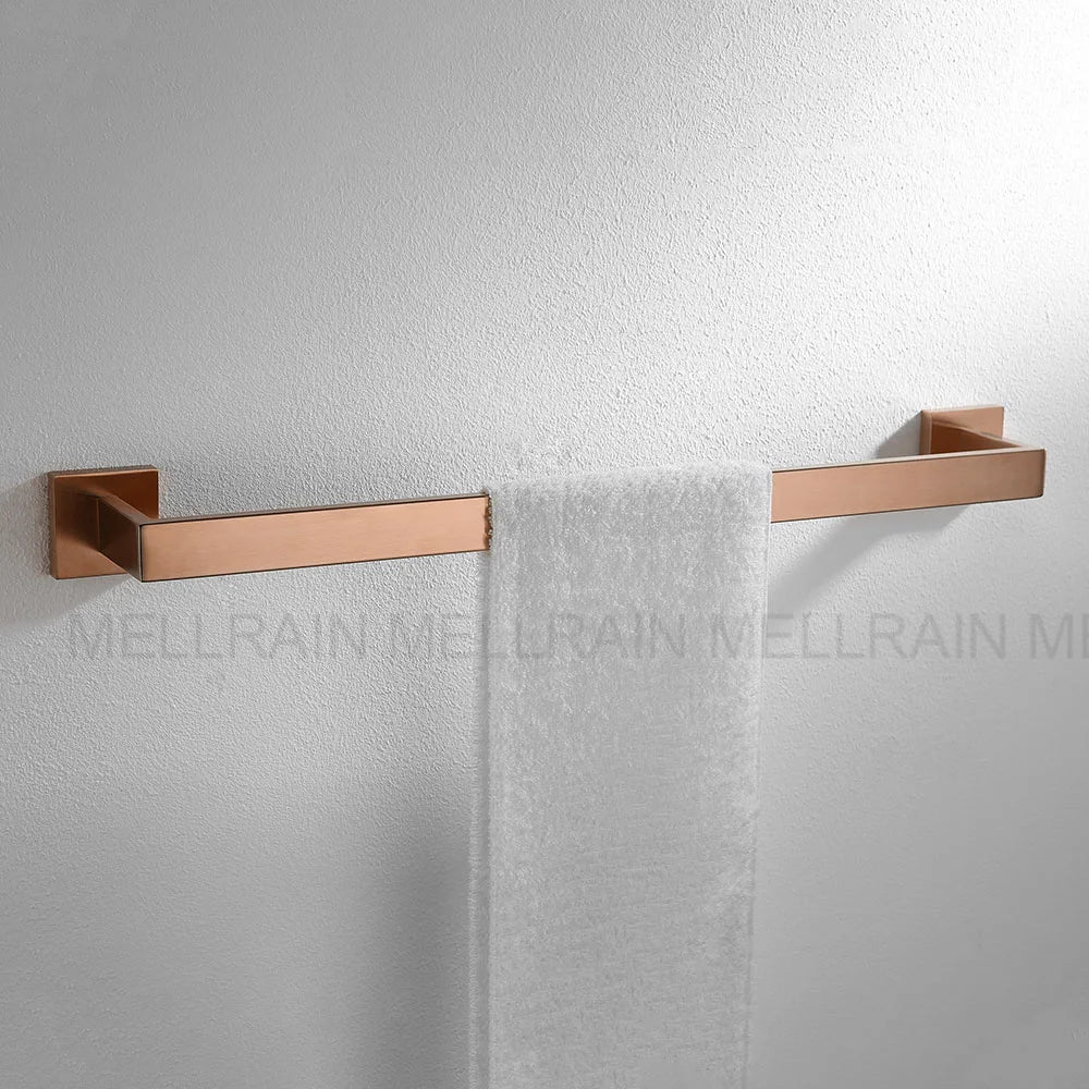 Brushed Rose Gold Bathroom Hardware Square Bath Toilet