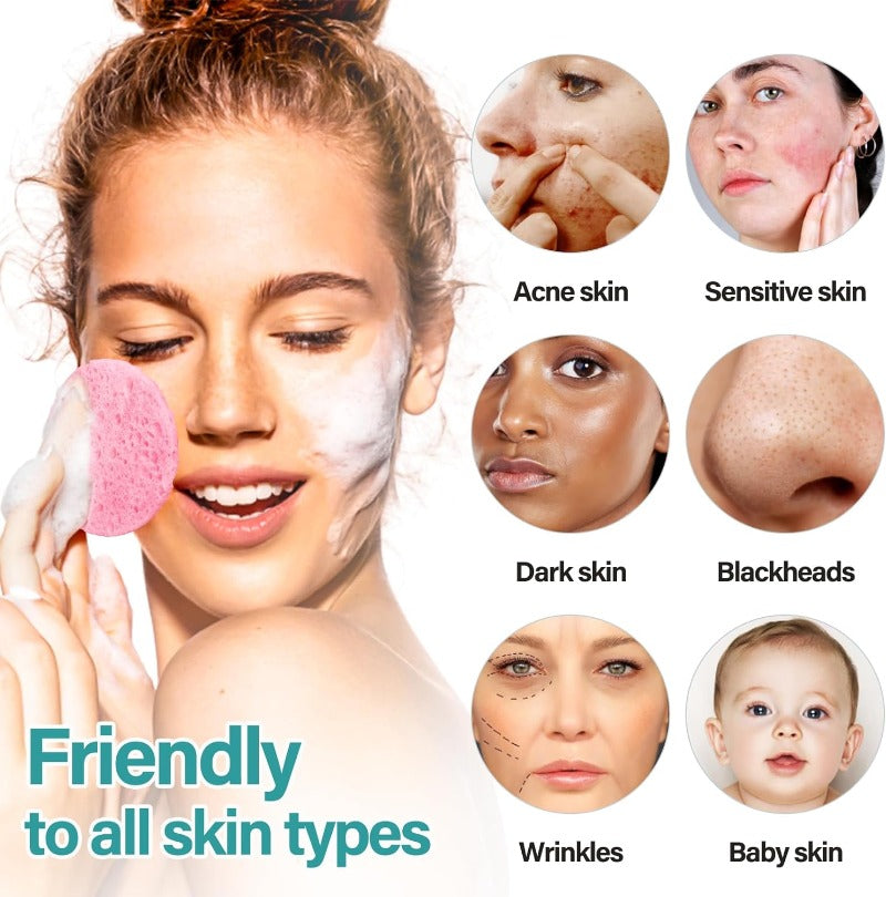 50-1000pcs Compress Face Wash Puff Natural Wood Pulp