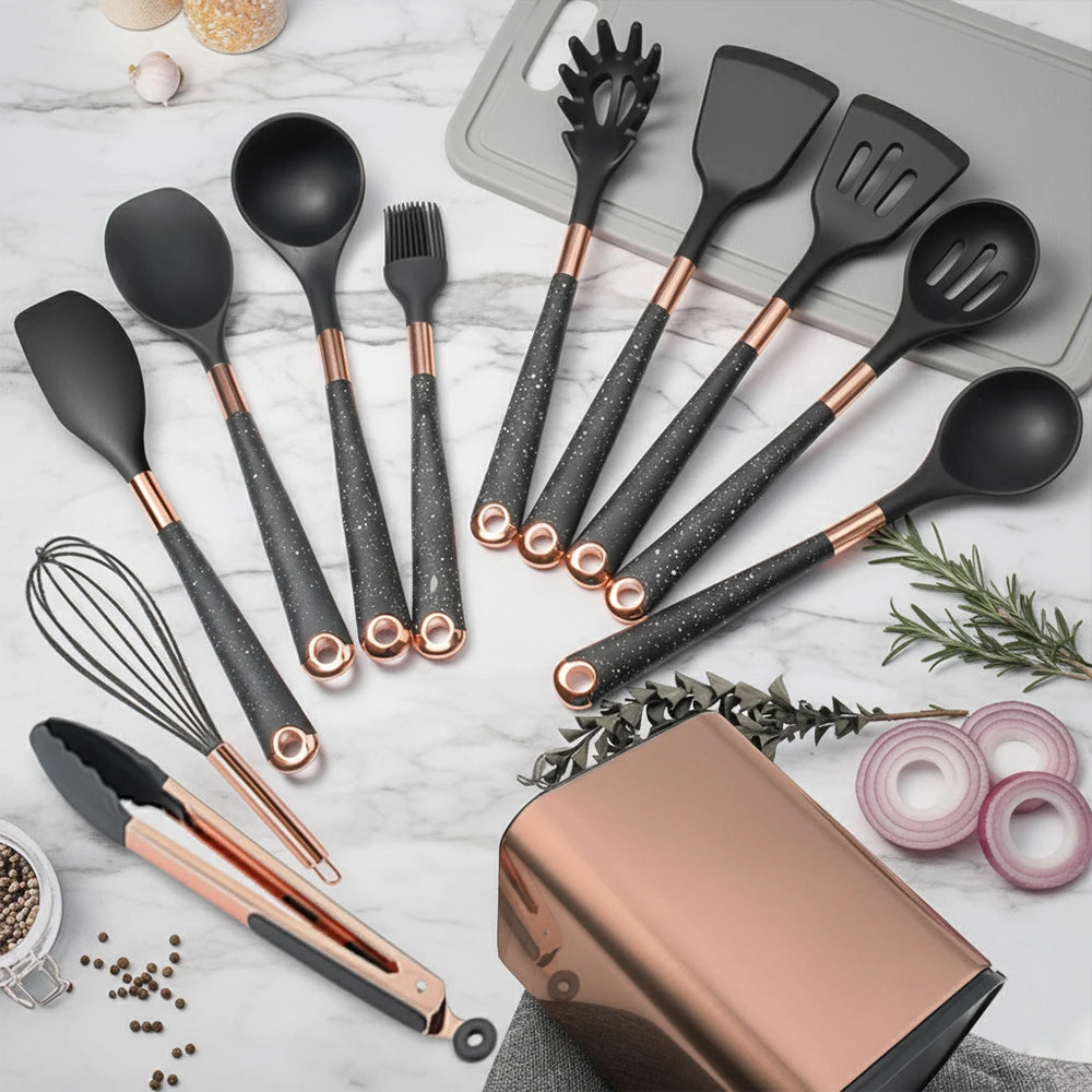 Silicone Cooking Utensils Non-Scratch Non-Stick Heat Resistant