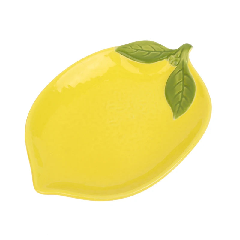 Creative Cartoon Lemon Shaped Ceramic Dish Salad Dish