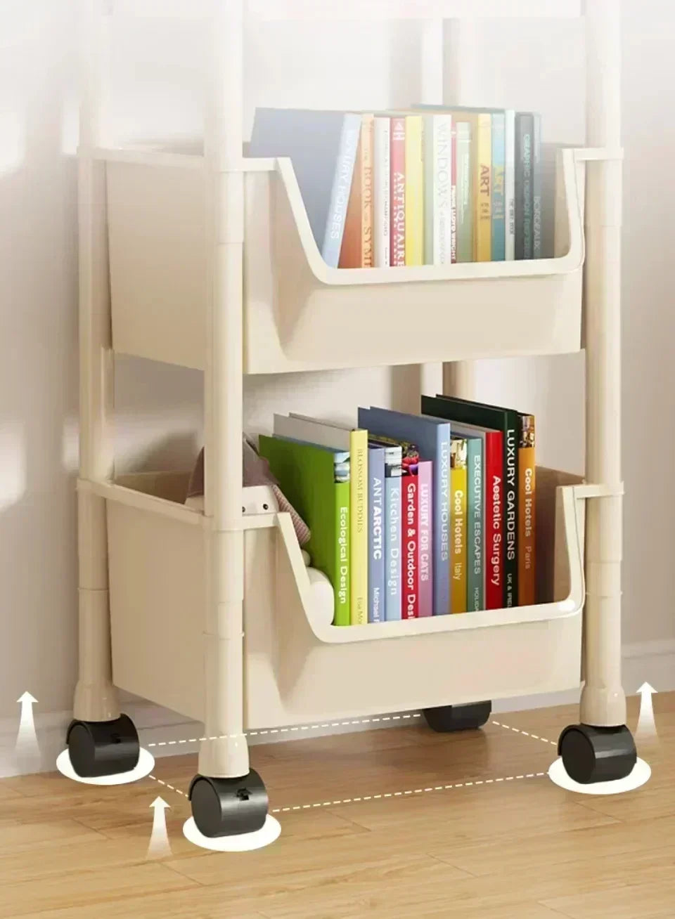 Organizer Storage Rack Mobile Snack Toy Trolley Desk