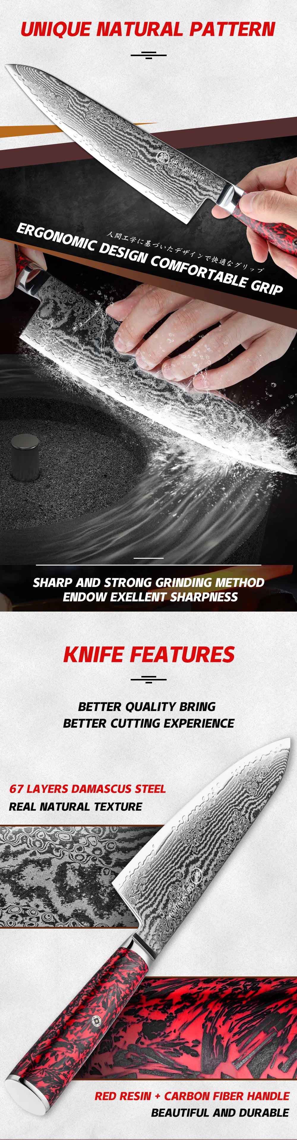 Grandsharp 1-6 Knives 67 Layers S35vn Powder Core