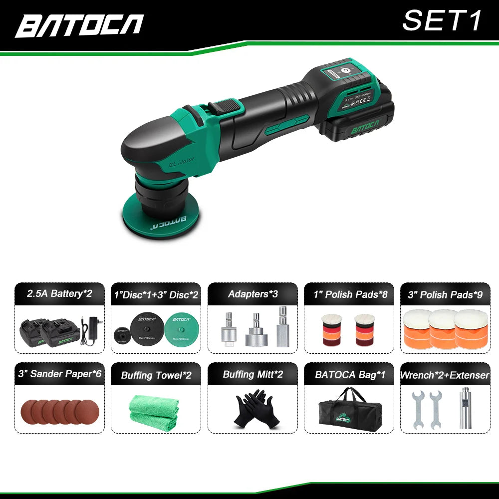 Batoca Cordless Car Polisher Machine 12v Ro/Da Micro
