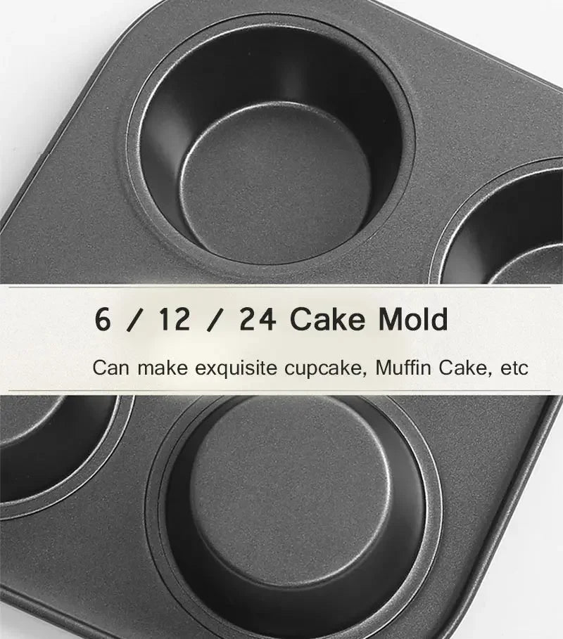 6/12 Holes Cake Baking Pan Bakeware Muffin Cupcake