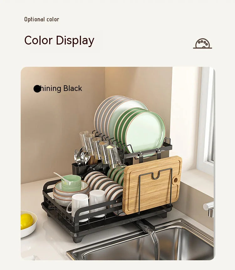 Foldable Dish Drainer Rack Drain Basket - Countertop