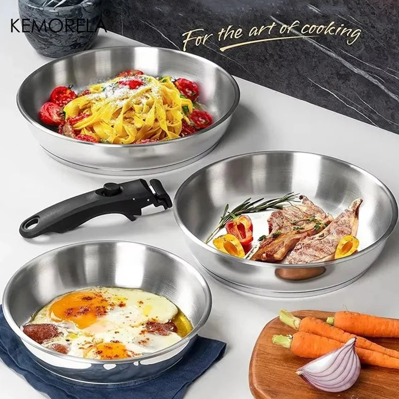Kemorela 316 Stainless Steel Frying Pan Cooking Pans