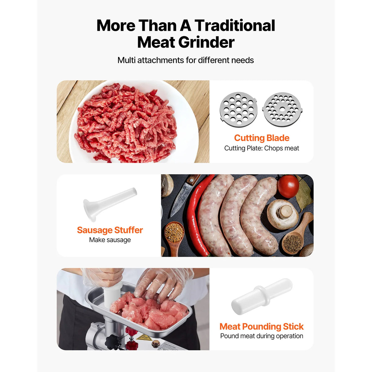 Succebuy Meat Grinder Lbs-9 2lbs/Min Capacity Electric Meat