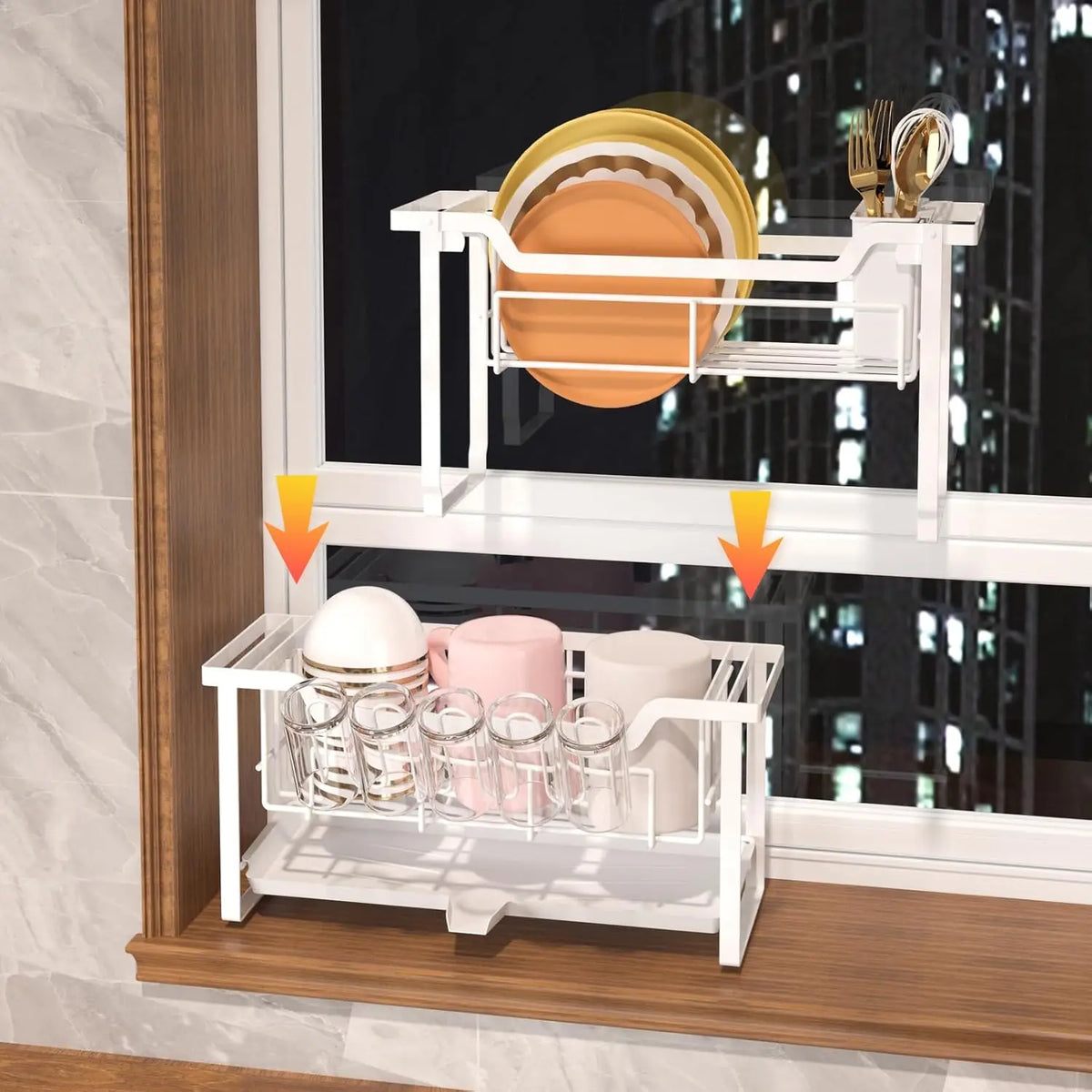 Modern Dish Rack Countertop Dish Drying &Tableware Storage