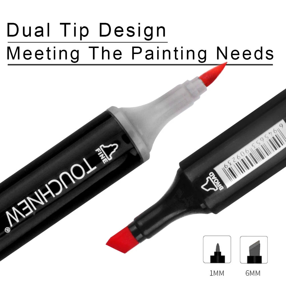 Alcohol Marker Pens - 36/60/80/168 Colors Soft Brush