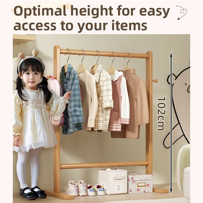 Small Bamboo Hat Rack Floor Hanging Clothes Rack