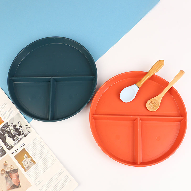 1pc Divided Dish In Diet Reusable Round Dinner