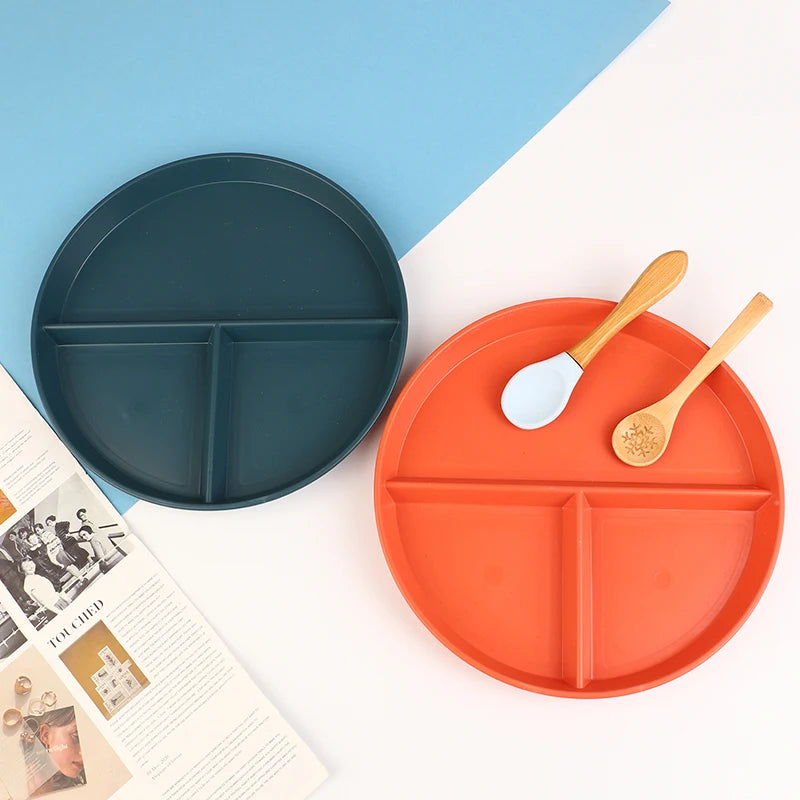 1pc Divided Dish In Diet Reusable Round Dinner