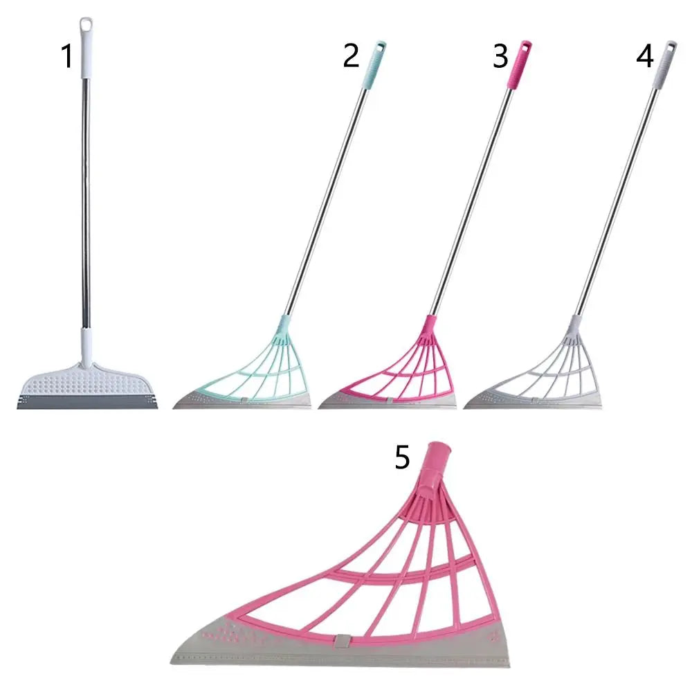 Silicone Floor Scraper Broom - Non-Stick Hair &