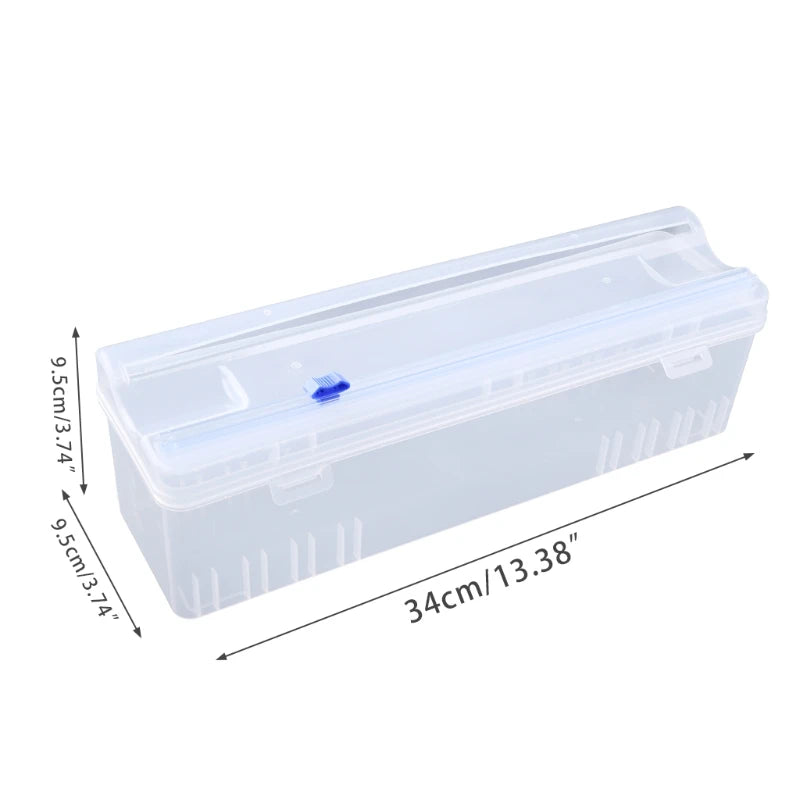Reusable Food Plastic Wrap Dispenser Cutter Adjustable Cling