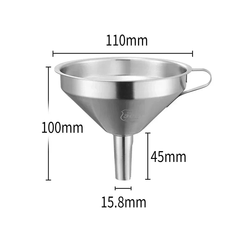 304 Stainless Steel Funnel Metal Wide Mouth Funnel