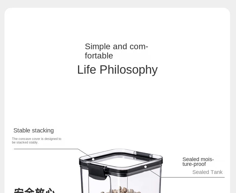 1-4pcs Sealed Jars Organizer Grain Storage Boxes Large