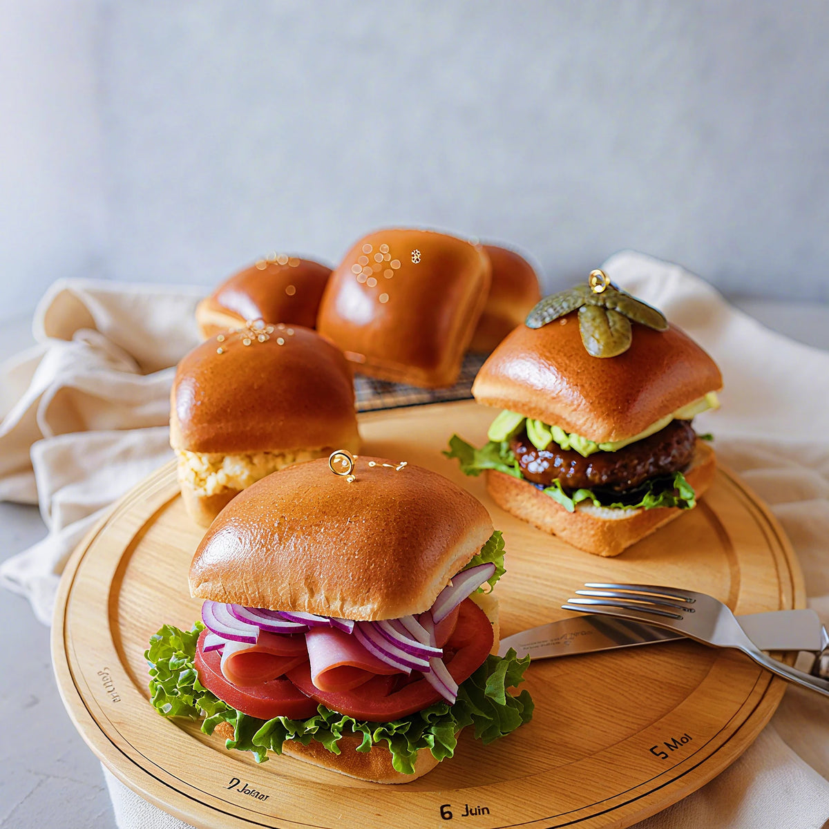 6-Cavity Mini Round Hamburger Baking Pan Sandwich Bread