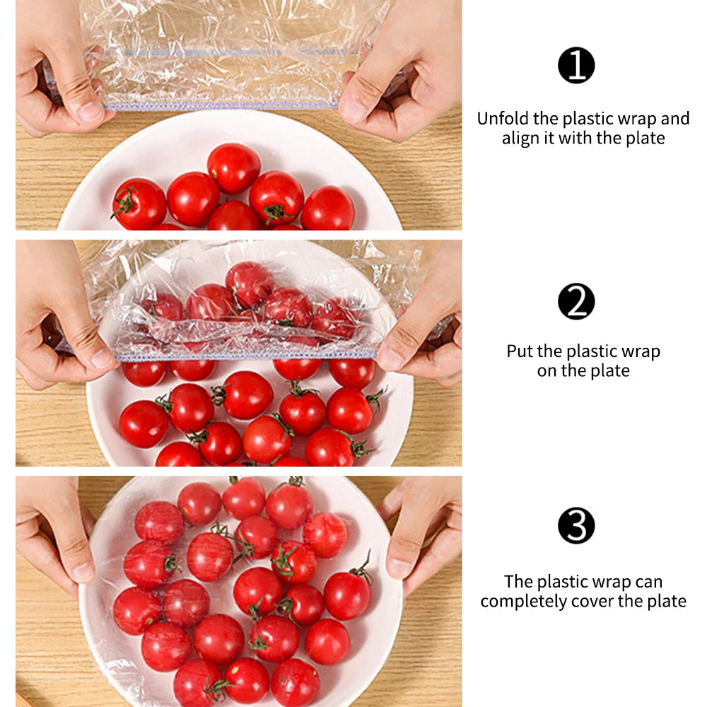 500/50pcs Disposable Food Cover Fruit Food Cover Elastic