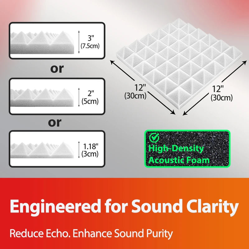 Touo Acoustic Foam 6-48 Sound Absorbing Sponge Pad