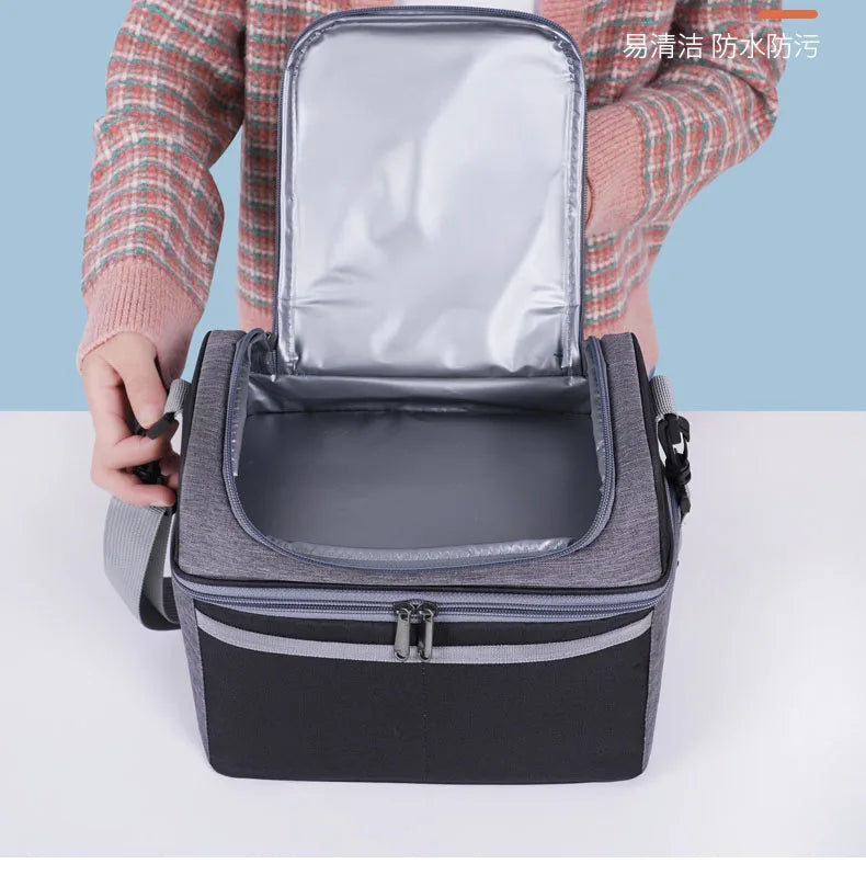 Oxford Large Capacity Cooler Bag Waterproof Zipper Thermal