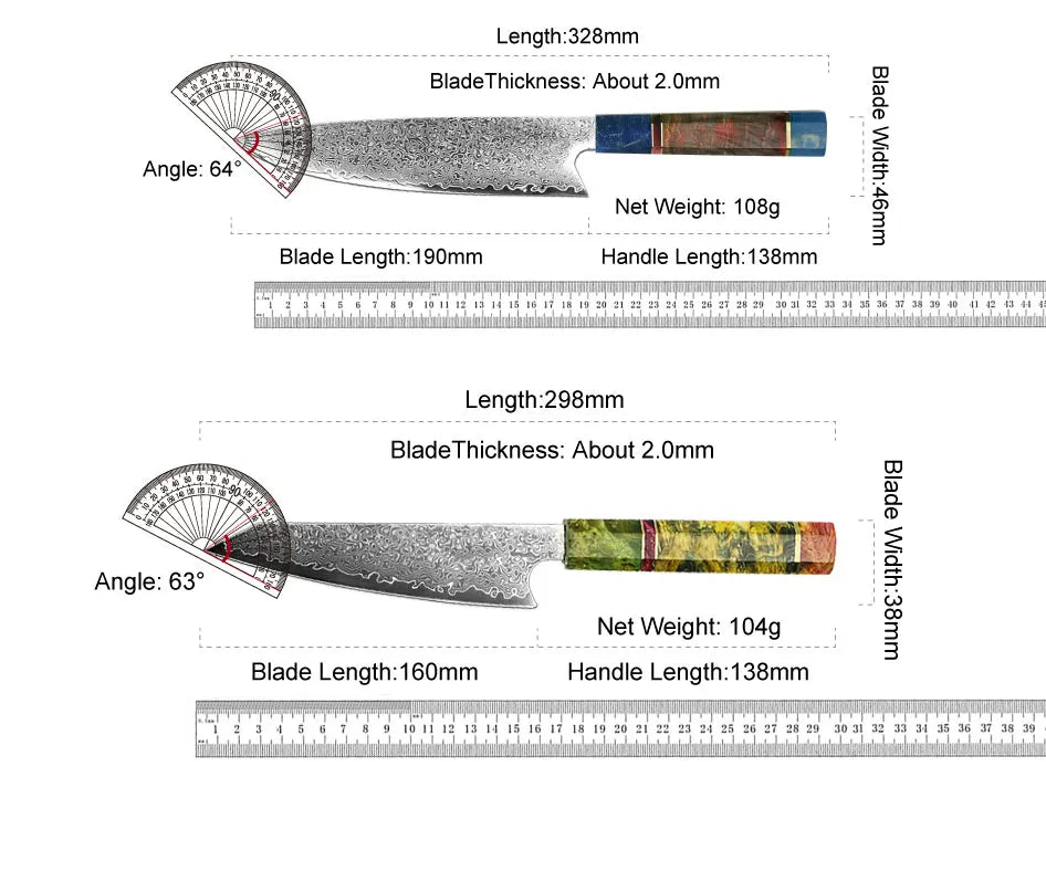 Amber Knife Vg10 Damascus Steel Chef Knife Professional