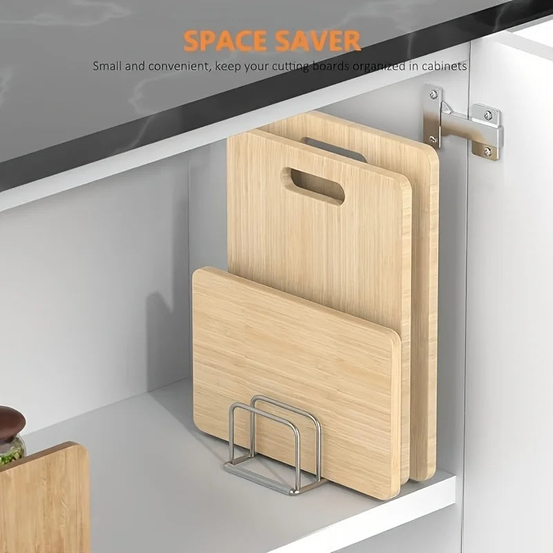 1/2/3pc Space-Saving Stainless Steel Pot Lid Cutting Board