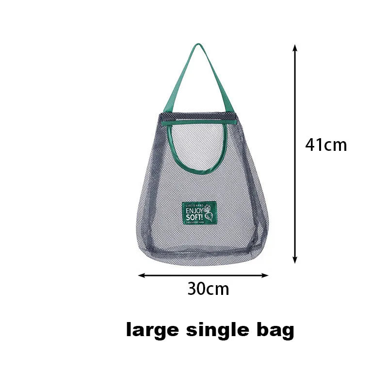 Hanging Breathable Mesh Produce Storage Bag Handheld Vegetable
