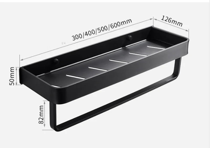 Bathroom Shelf Black Bathroom Shampoo Shower Storage Rack