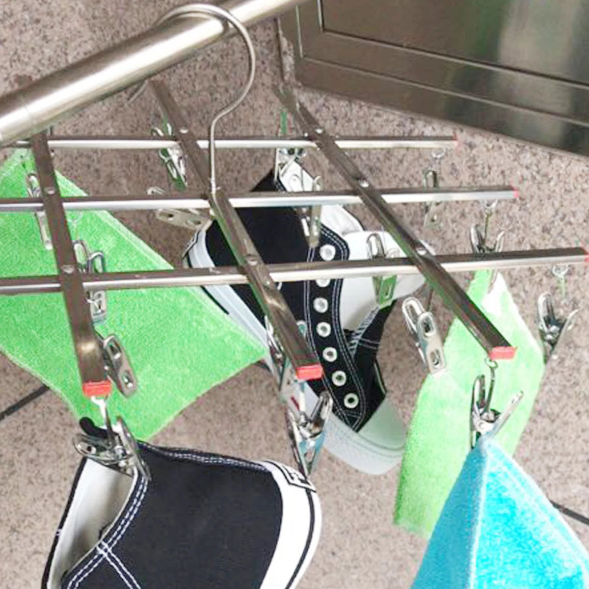 20/35 Clips Folding Drying Rack Stainless Steel Windproof