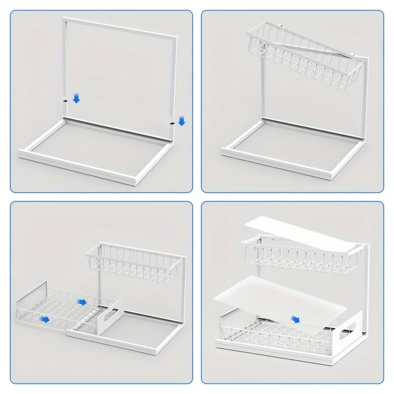 Pull Out Organizer Shelf Tier Storage Rack Large