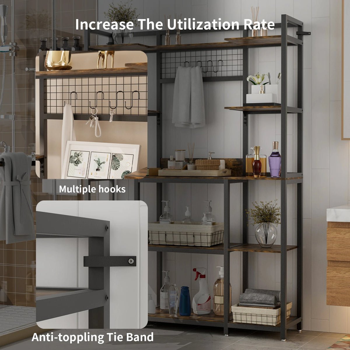 Tier Baker Rack Industrial Microwave Stand Holder Storage