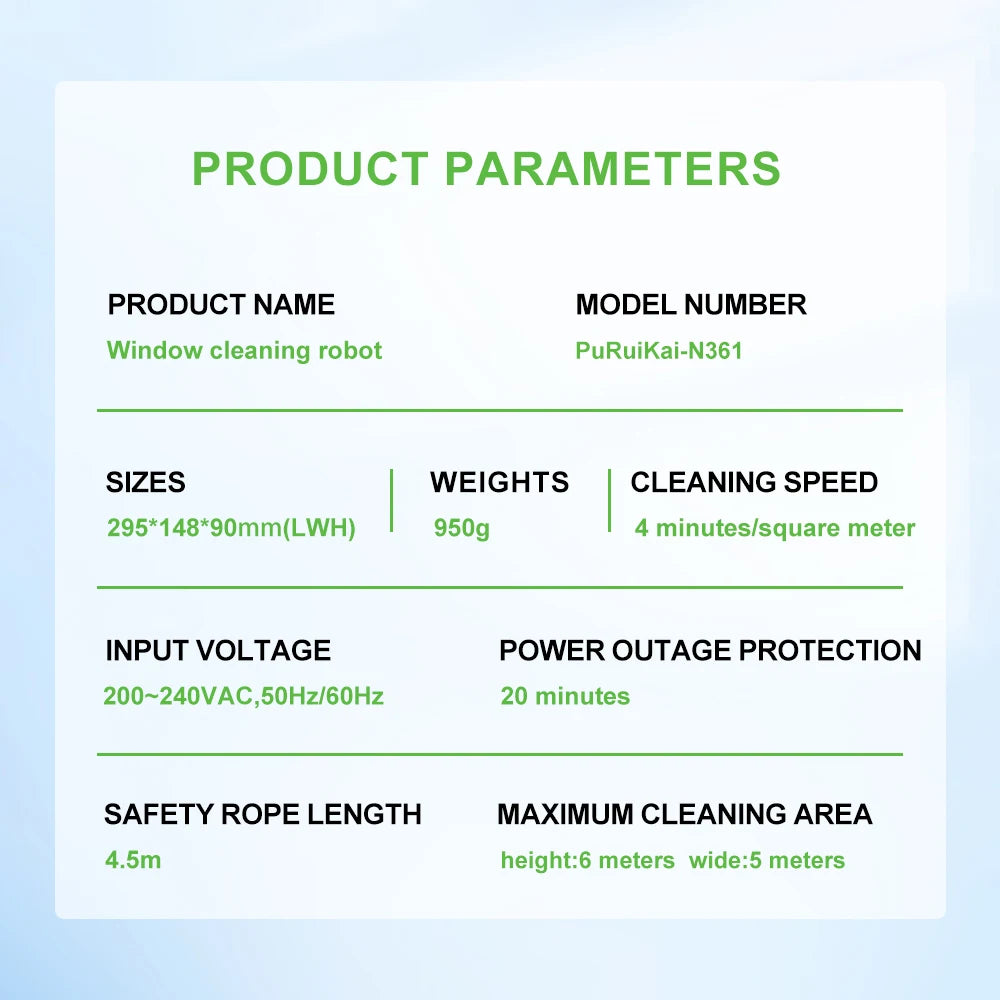 Puruikai Ultra Thin Robot Vacuum Cleaner Window Cleaning