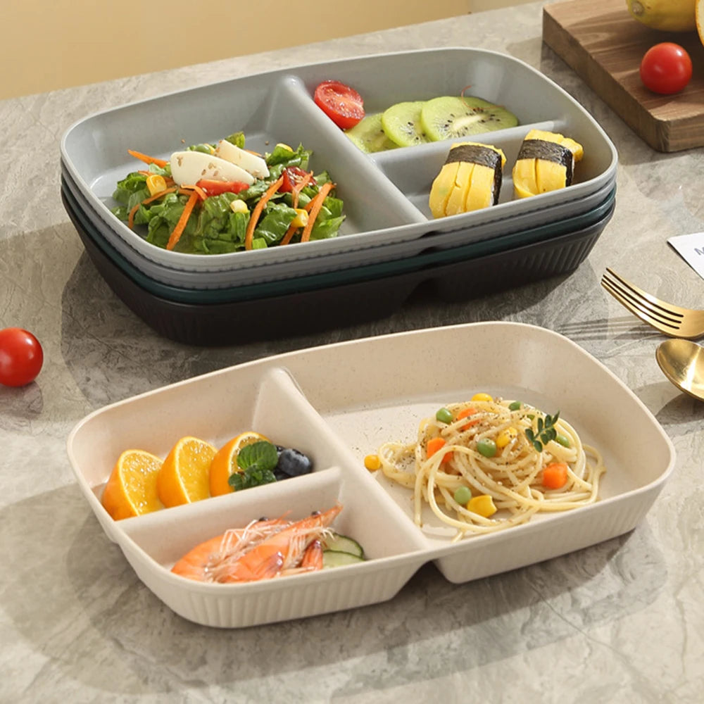 1pc Divided Dish Diet Reusable Dinner Plate Dinnerware