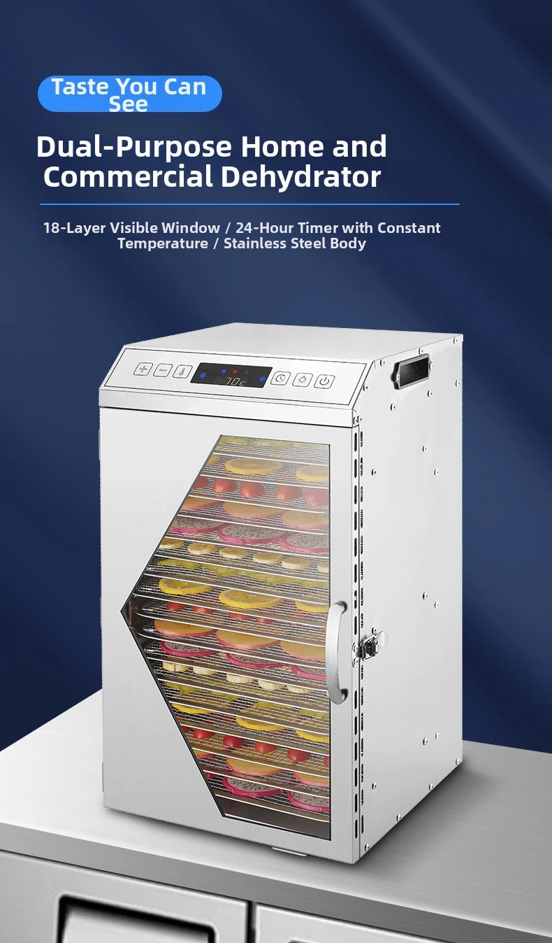 18-Tier Commercial Food Dehydrator Heavy-Duty Dryer Meat Fruits