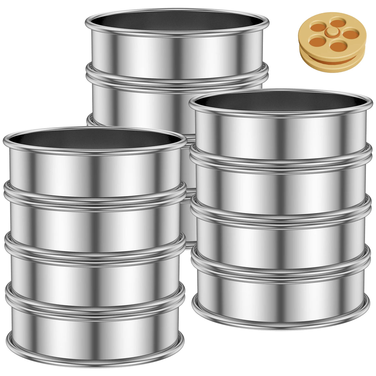 12pcs Crumpet Rings Muffin Rings Stainless Steel Nonstick