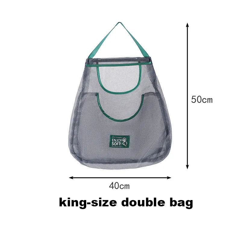 Hanging Breathable Mesh Produce Storage Bag Handheld Vegetable