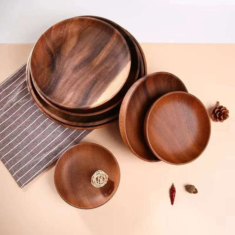 Wood Round Fruit Dish Dim Sum Fruit Salad