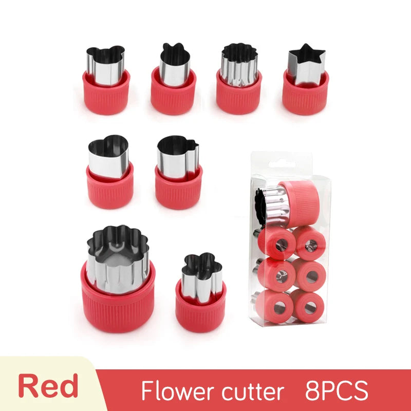 1set Multi-Style Vegetables Cookie Cutter Embossing Mould Cook