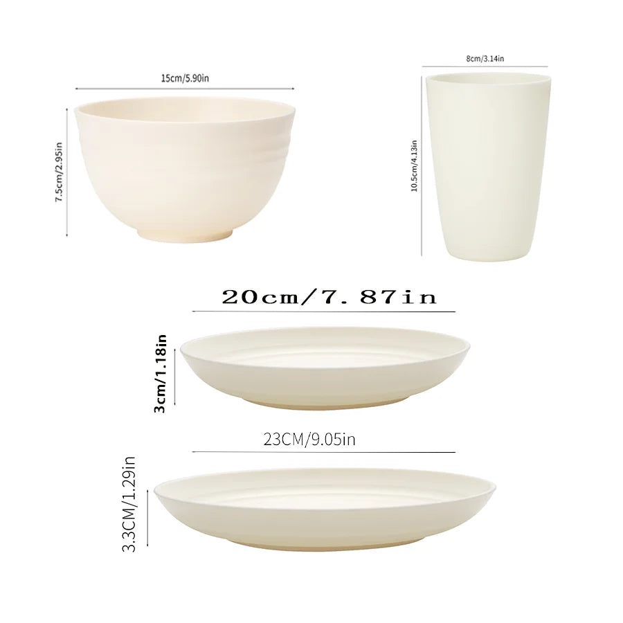 16-Piece /32-Piece Includes Cups Plates Bowls Can Be
