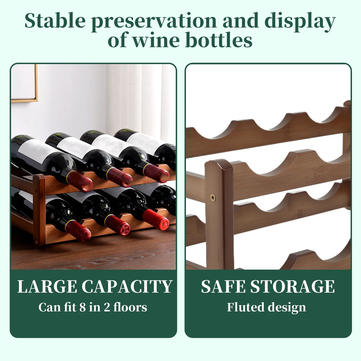 Wine Rack Wooden Winebottle Display Cabinet Holders Shelf